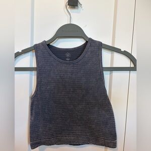 Dark Gray Sleeveless Ribbed Top